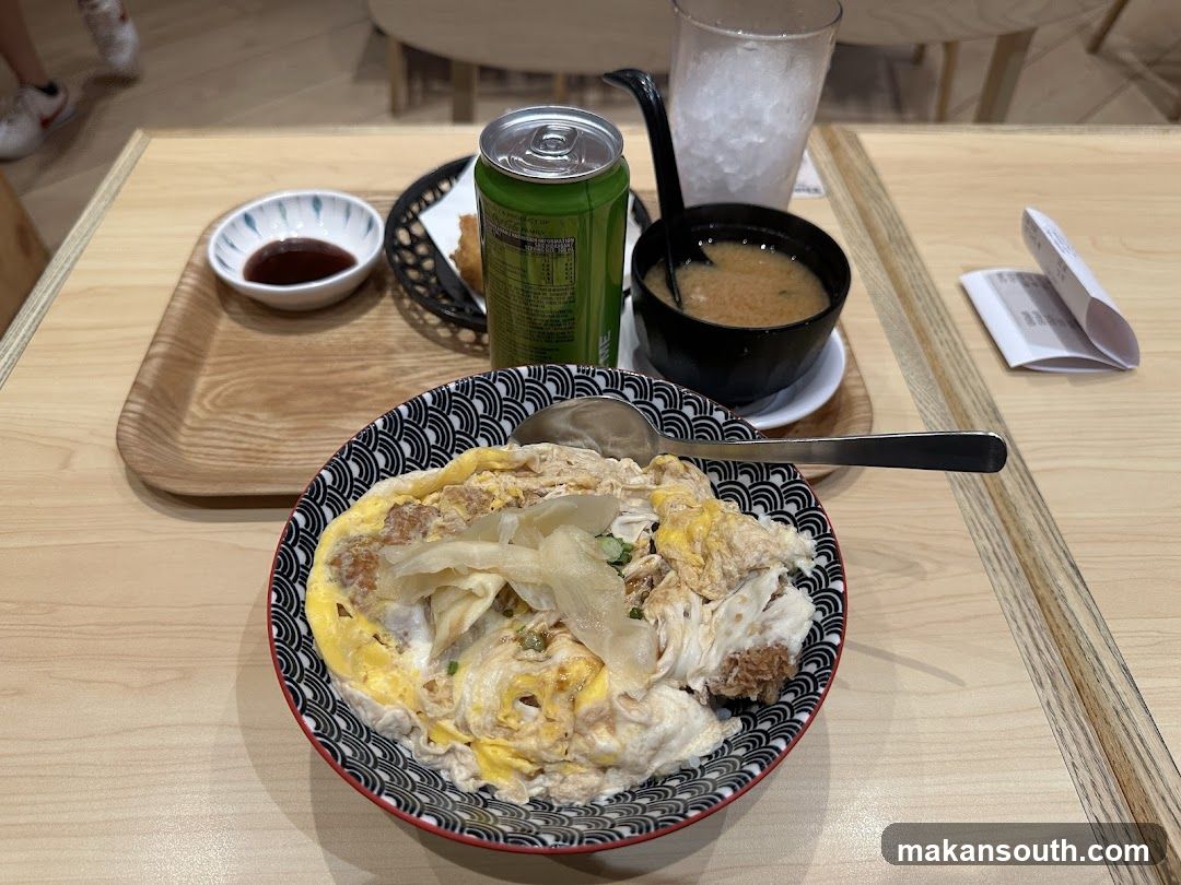 Japanese-style meal on wooden table