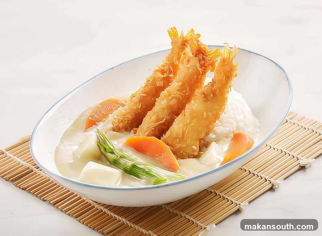 Curry Rice with Tempura Shrimp