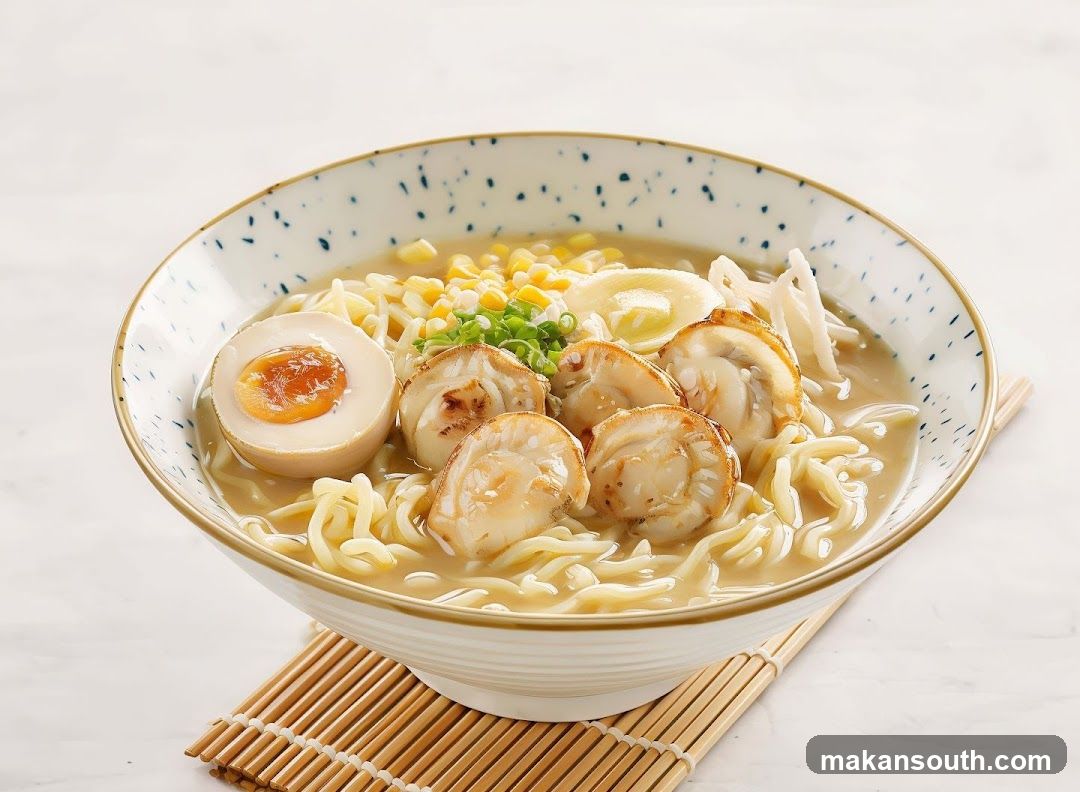 Bowl of Ramen with Scallop and Egg