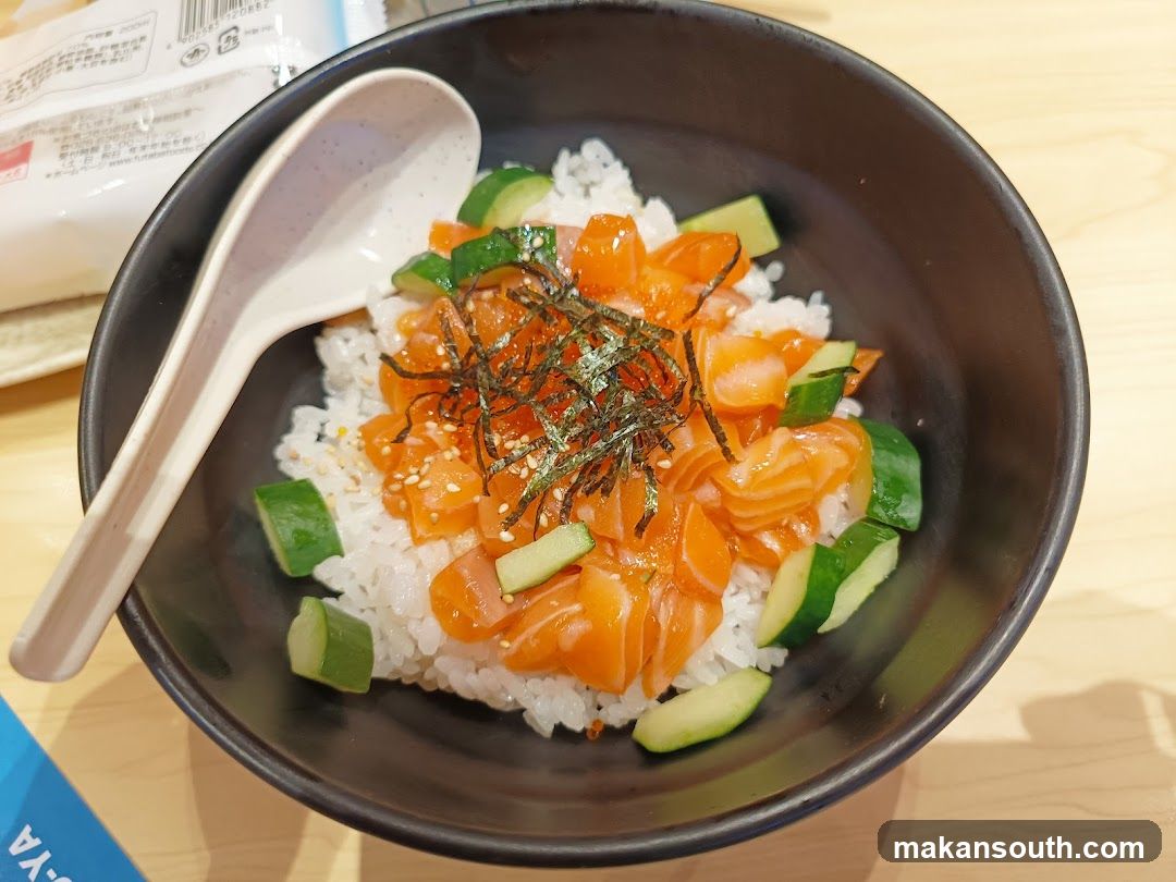 Salmon Rice Bowl with Cucumber and Nori
