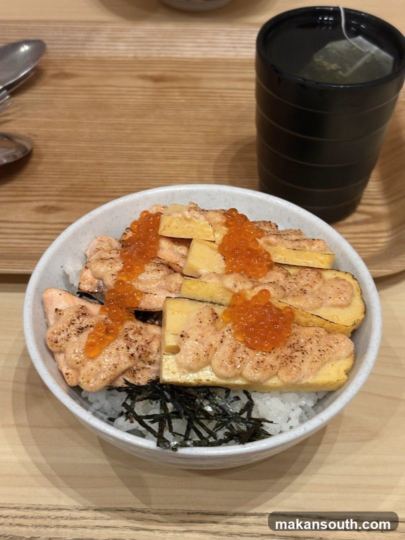 Salmon and Caviar Bowl with Tea