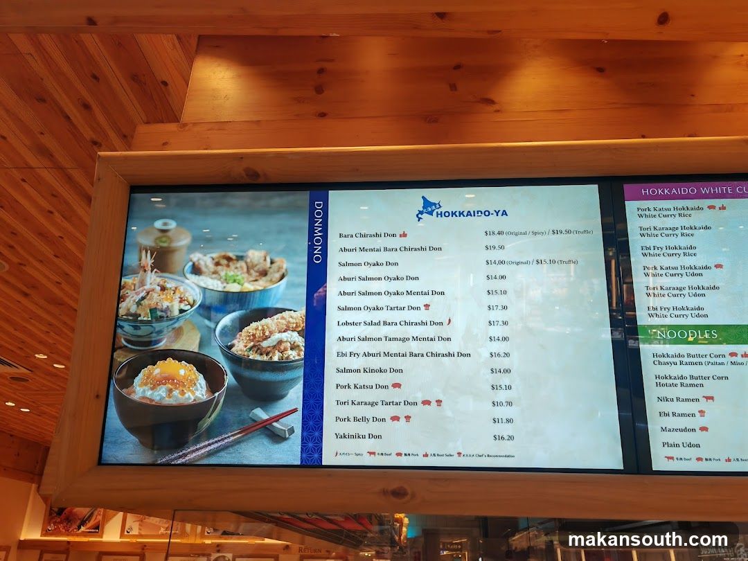 Hokkaido-Ya Menu Board