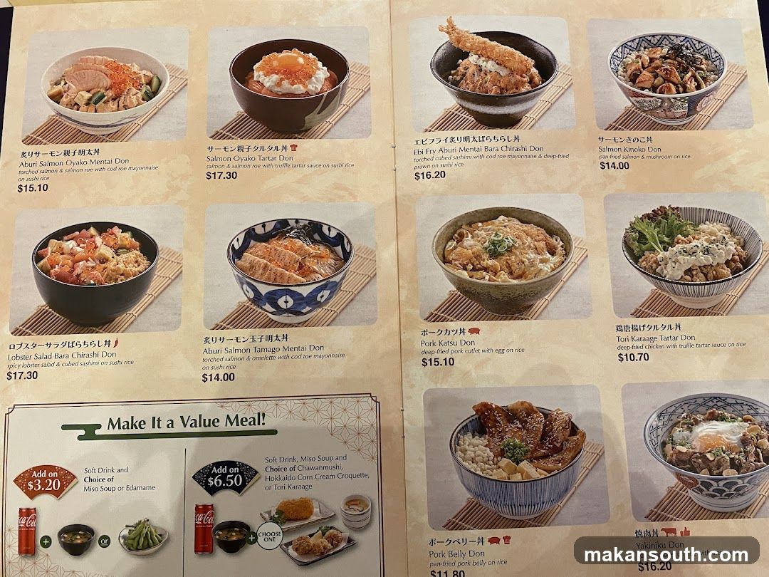 Salmon Don Menu