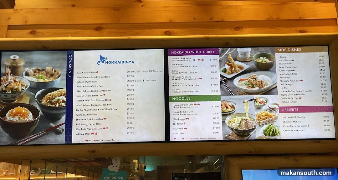 Hokkaido-Ya Menu Board