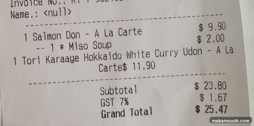 Restaurant Receipt