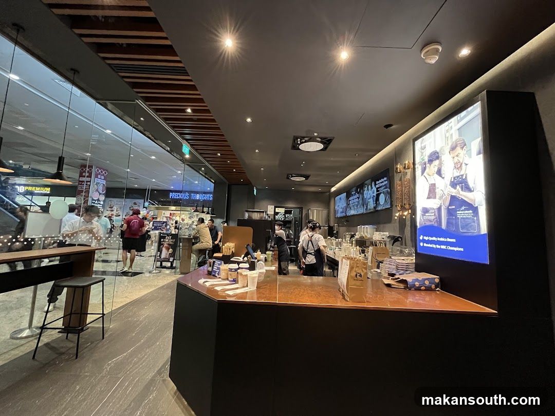 Coffee Shop Interior with Digital Display