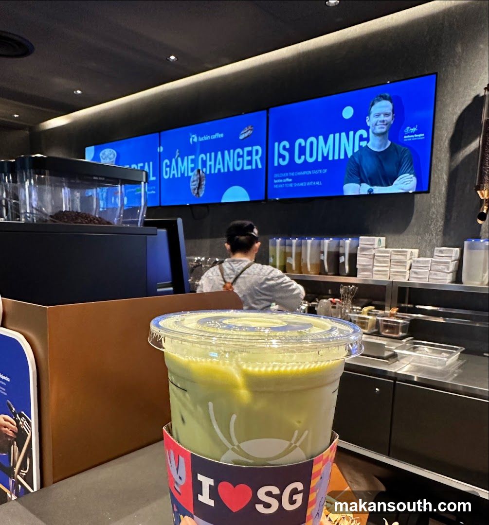 Luckin Coffee Interior with Matcha Drink
