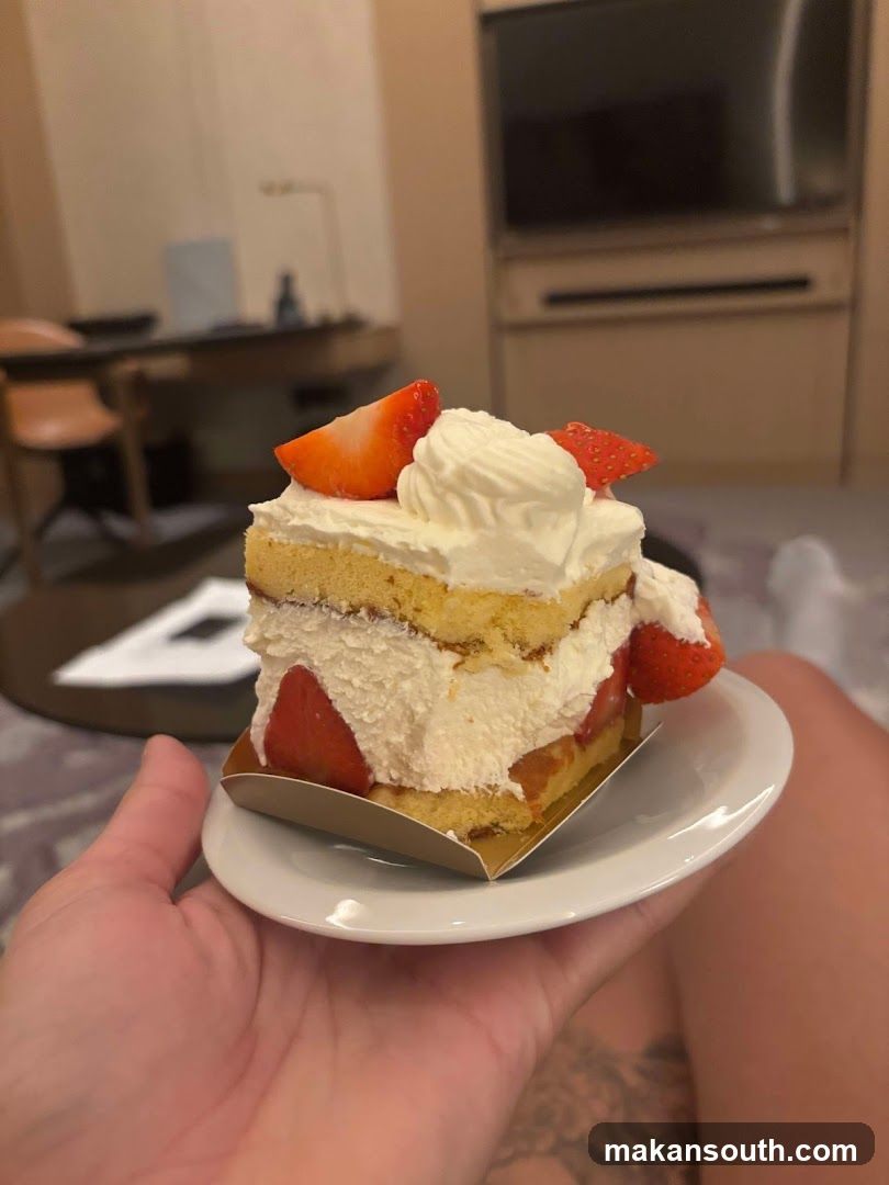 Strawberry Cream Cake Slice
