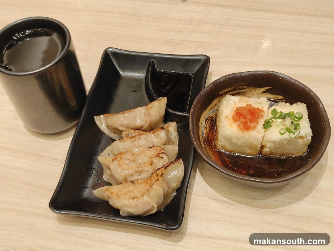 Dinner Set with Dumplings and Tofu