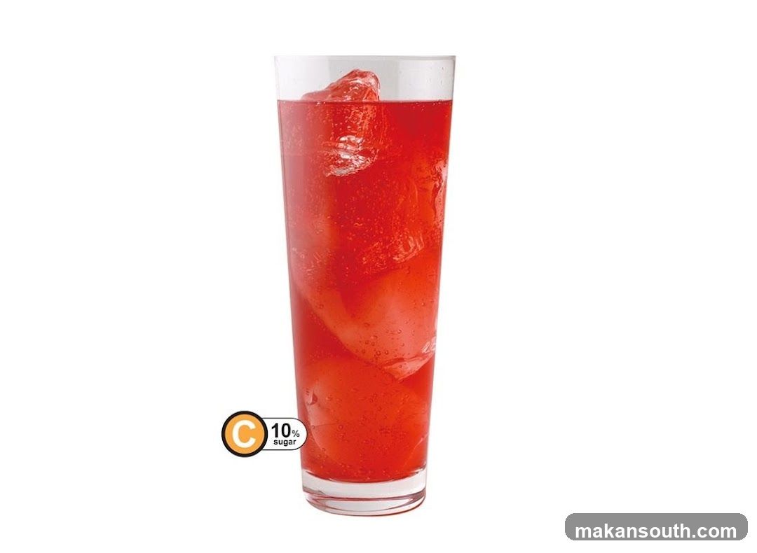 Red Iced Drink with Vitamin C Label