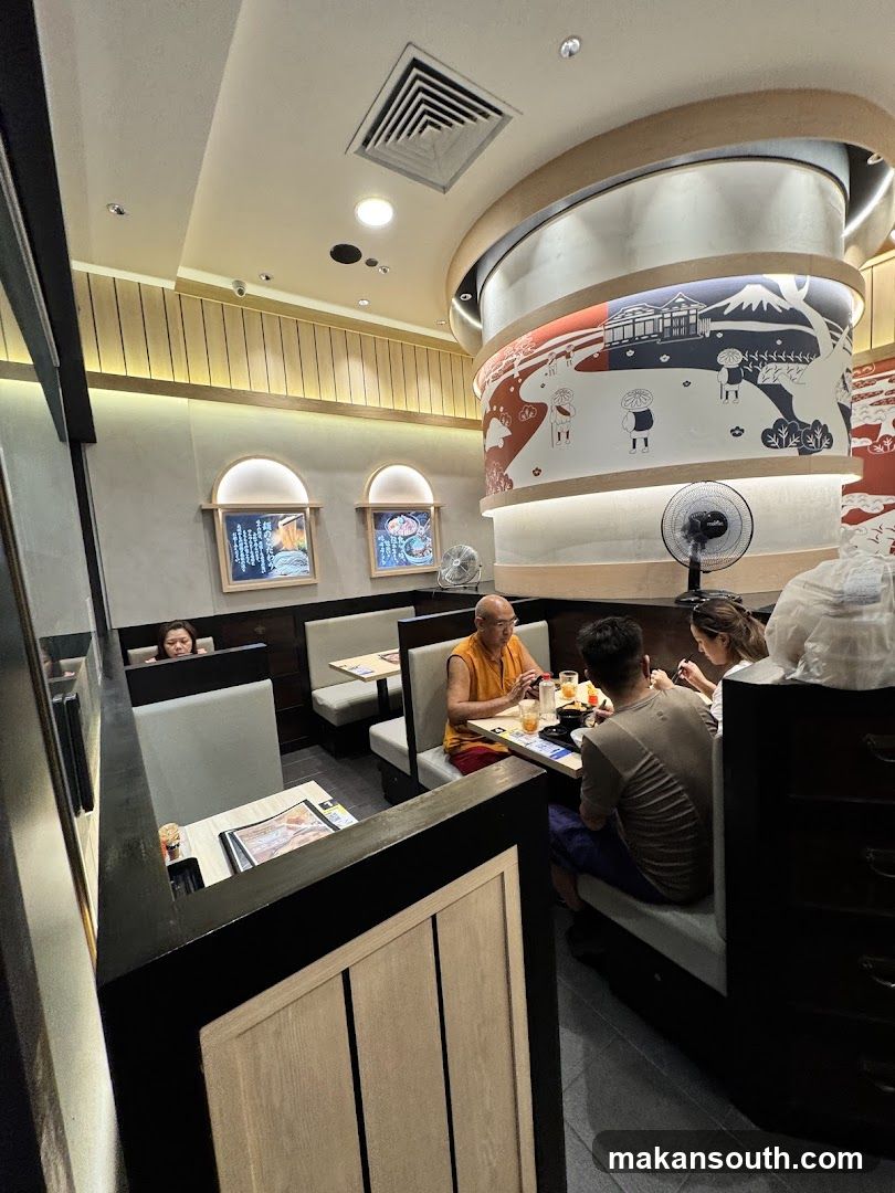 Restaurant Interior with Patrons Dining