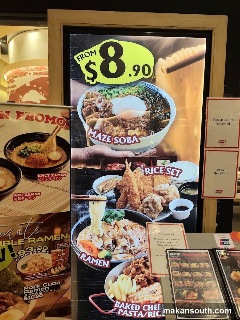 Maze Soba & Ramen Menu Display