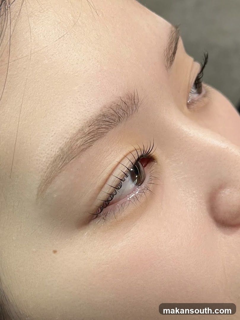 Close-up of a person's eye with makeup