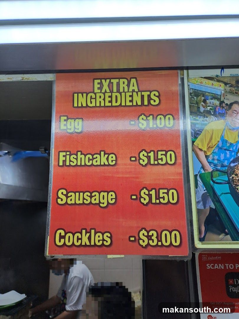 Extra Ingredients Menu Board