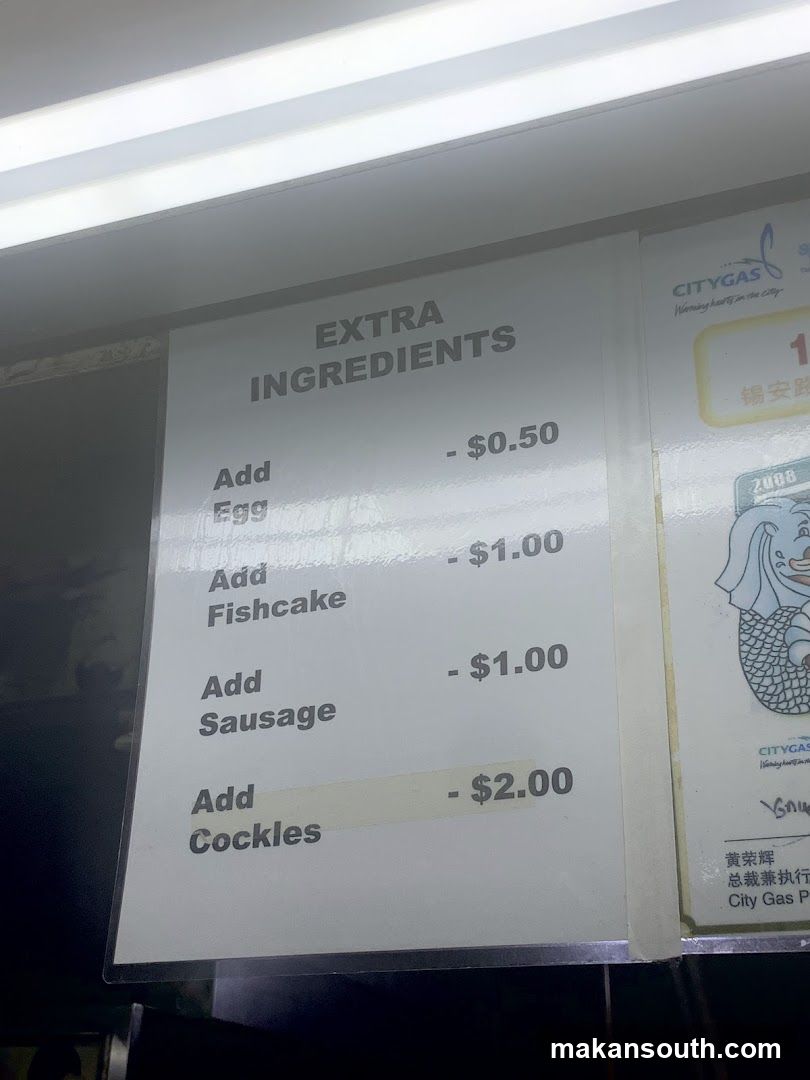 Extra Ingredients Menu Board