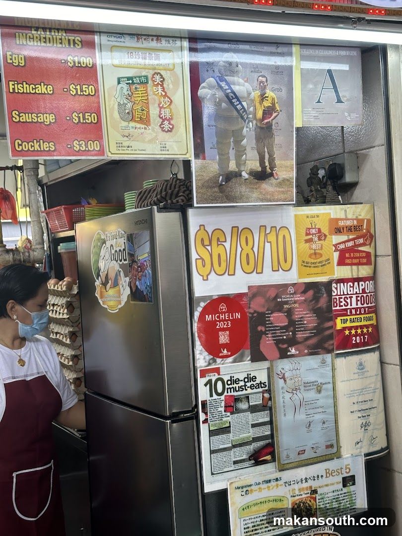 Food Stall Interior with Menu and Awards Display