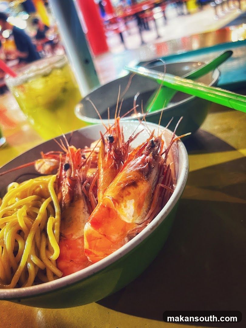 Shrimp Noodles with Drink