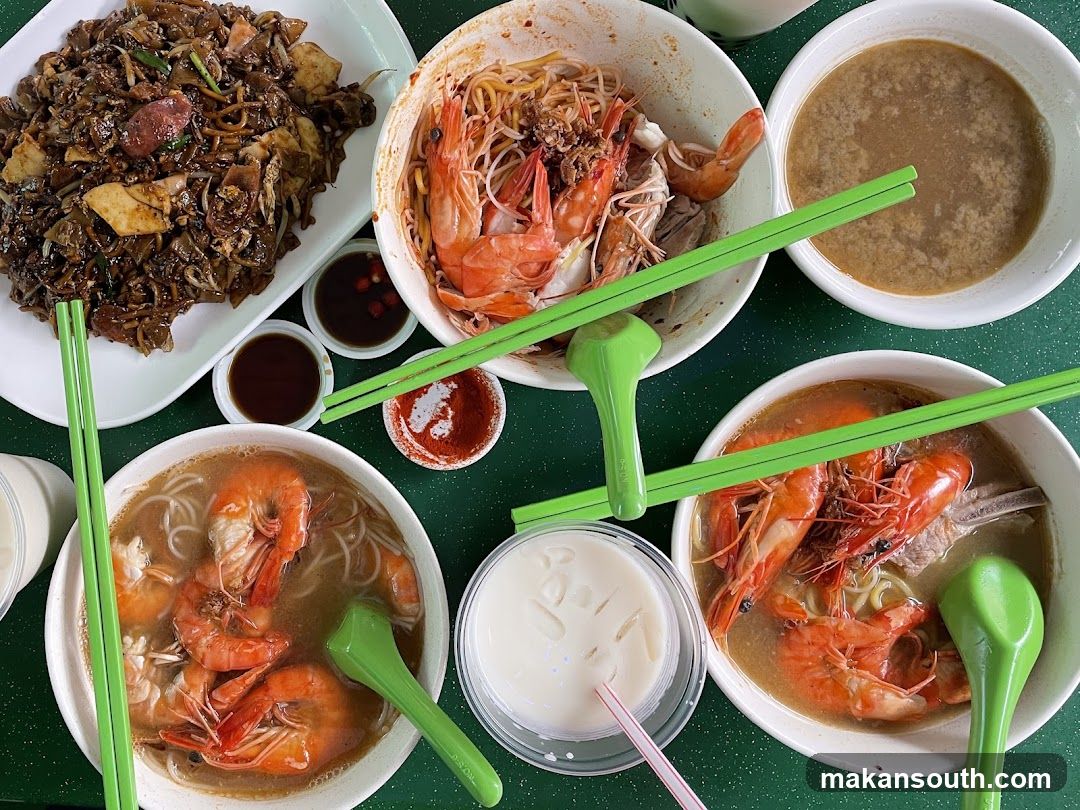 Shrimp Noodle Meal Spread