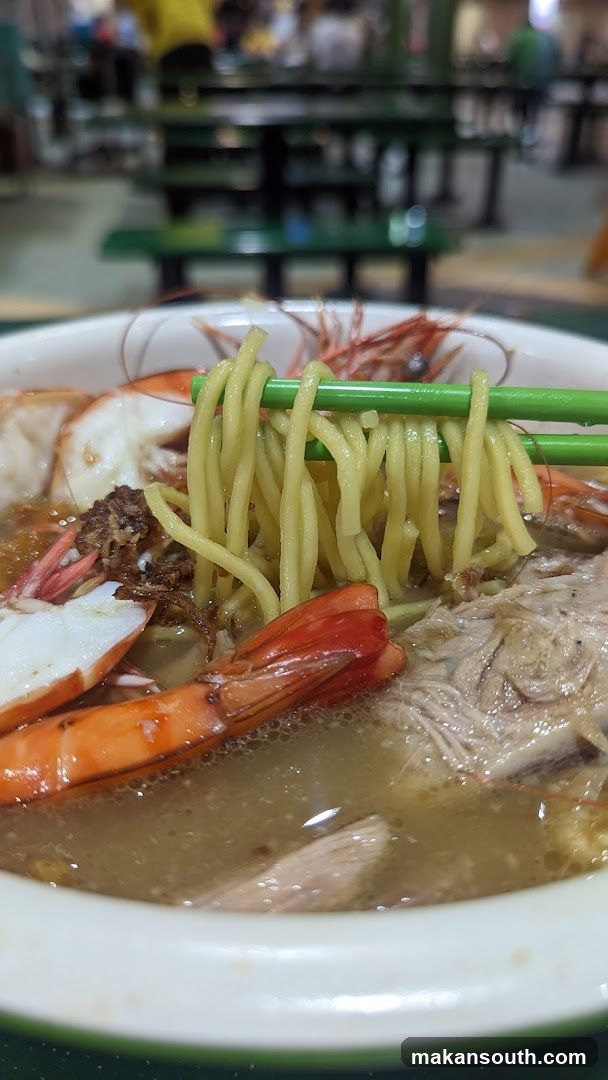 Shrimp Noodle Soup with Chopsticks