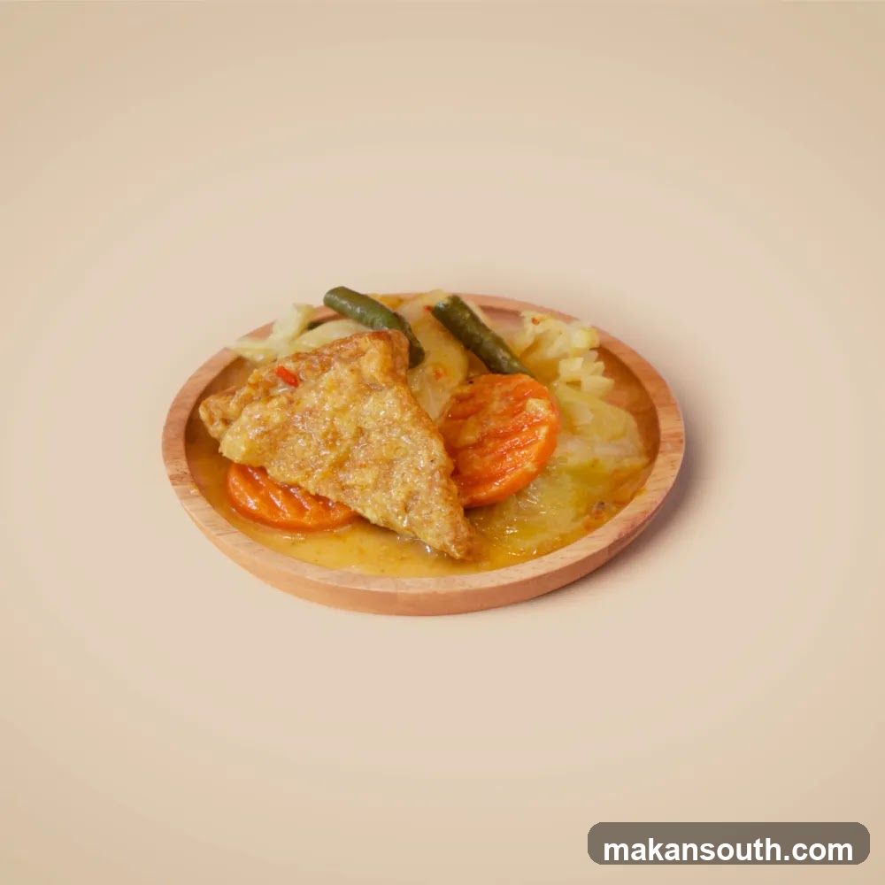Curry Dish on Wooden Plate