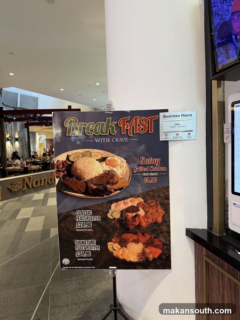 Break Fast With Crave Menu Display