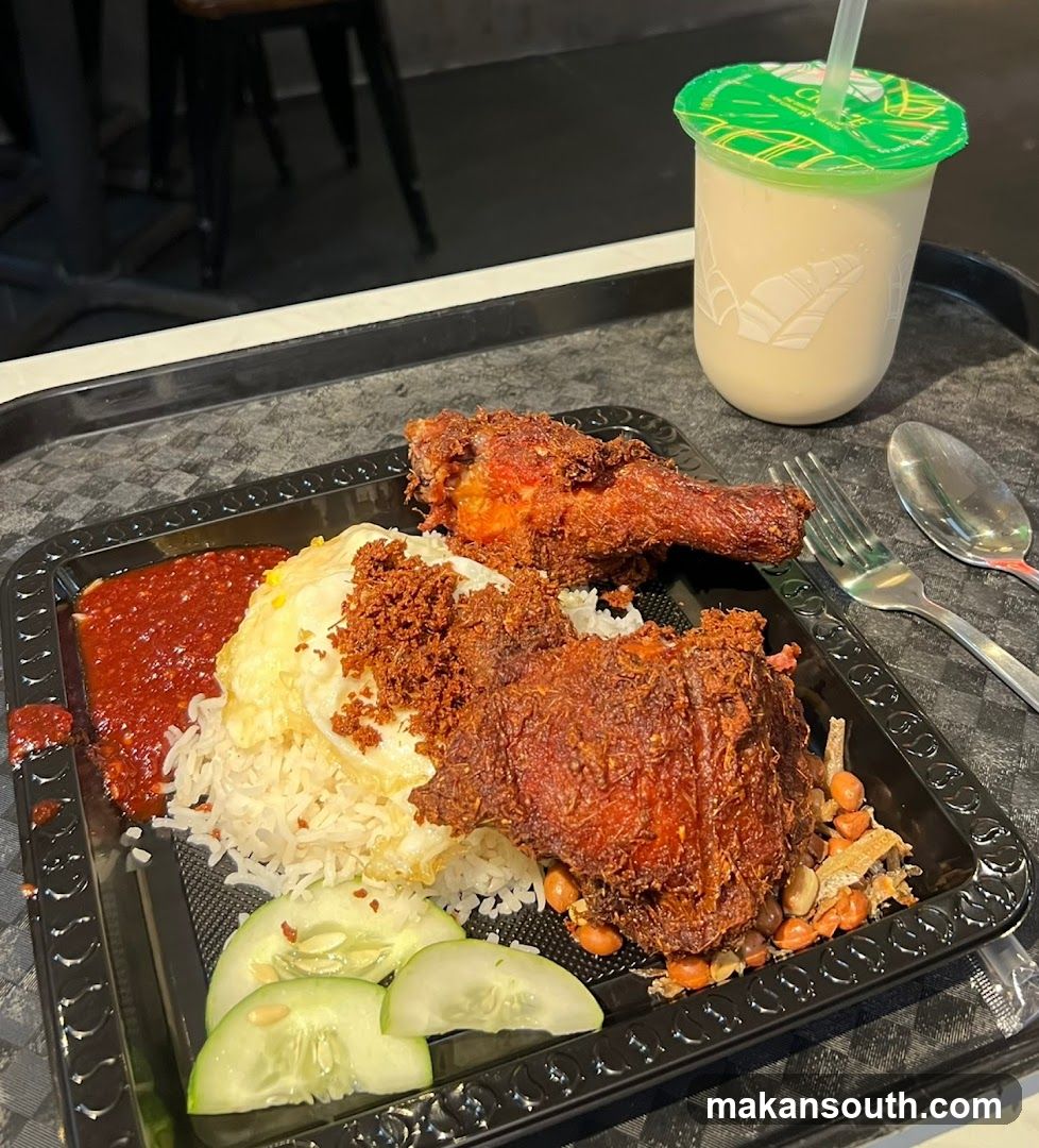 Fried Chicken Rice Meal with Drink