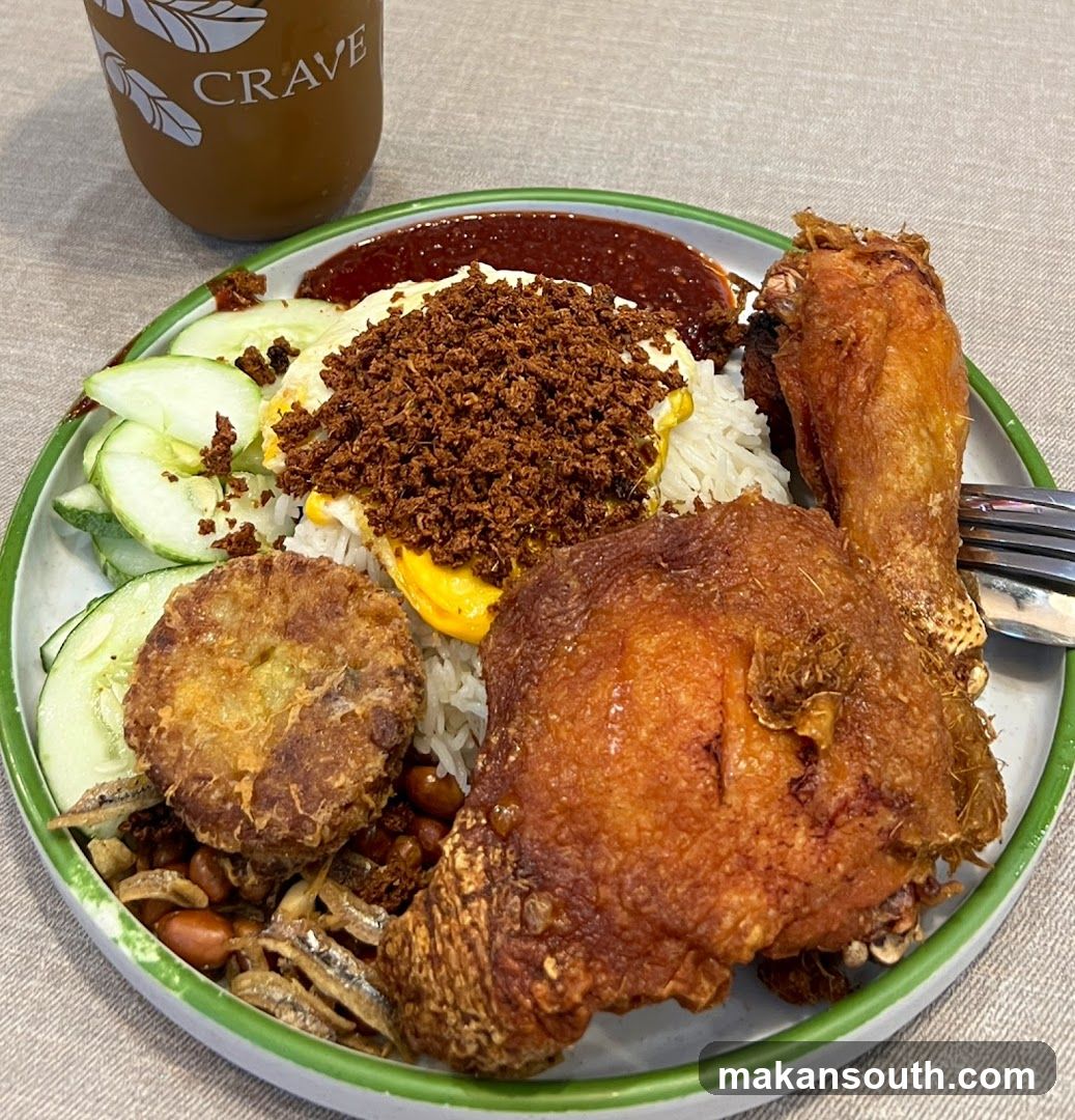 Fried Chicken Rice Plate with Drink