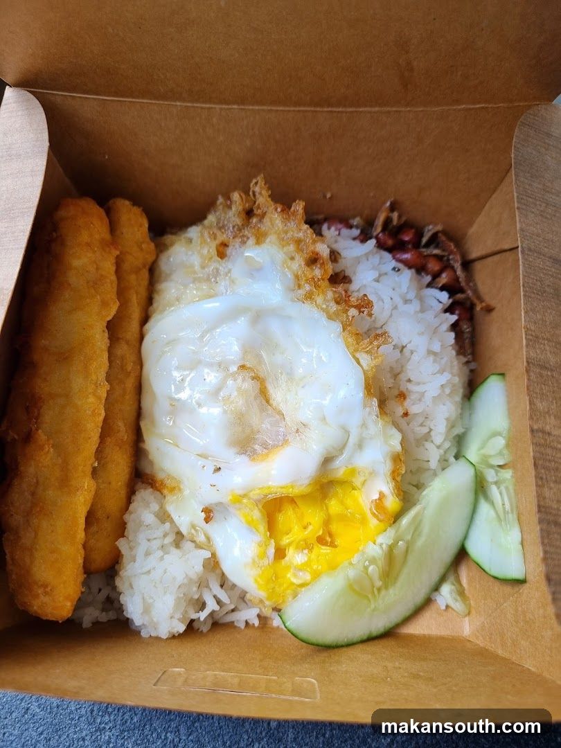 Fried Rice with Fried Egg and Fish Cakes