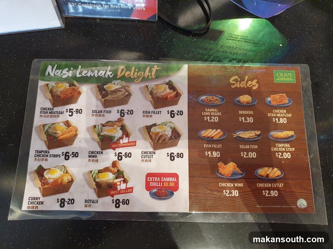 Nasi Lemak Delight Menu