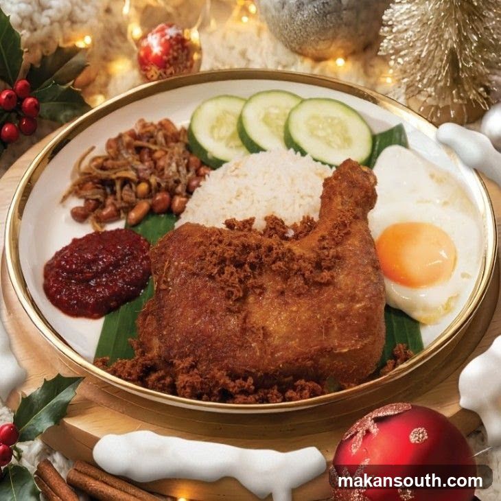 Nasi Lemak with Fried Chicken