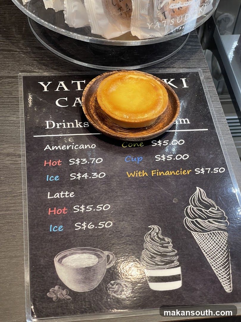 Yatsudoki Cafe Menu and Dessert Display