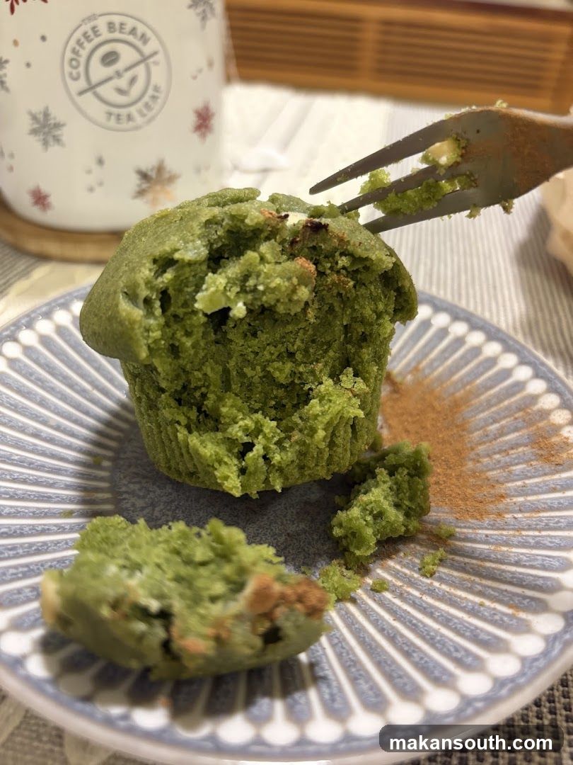 Matcha Muffin with Fork