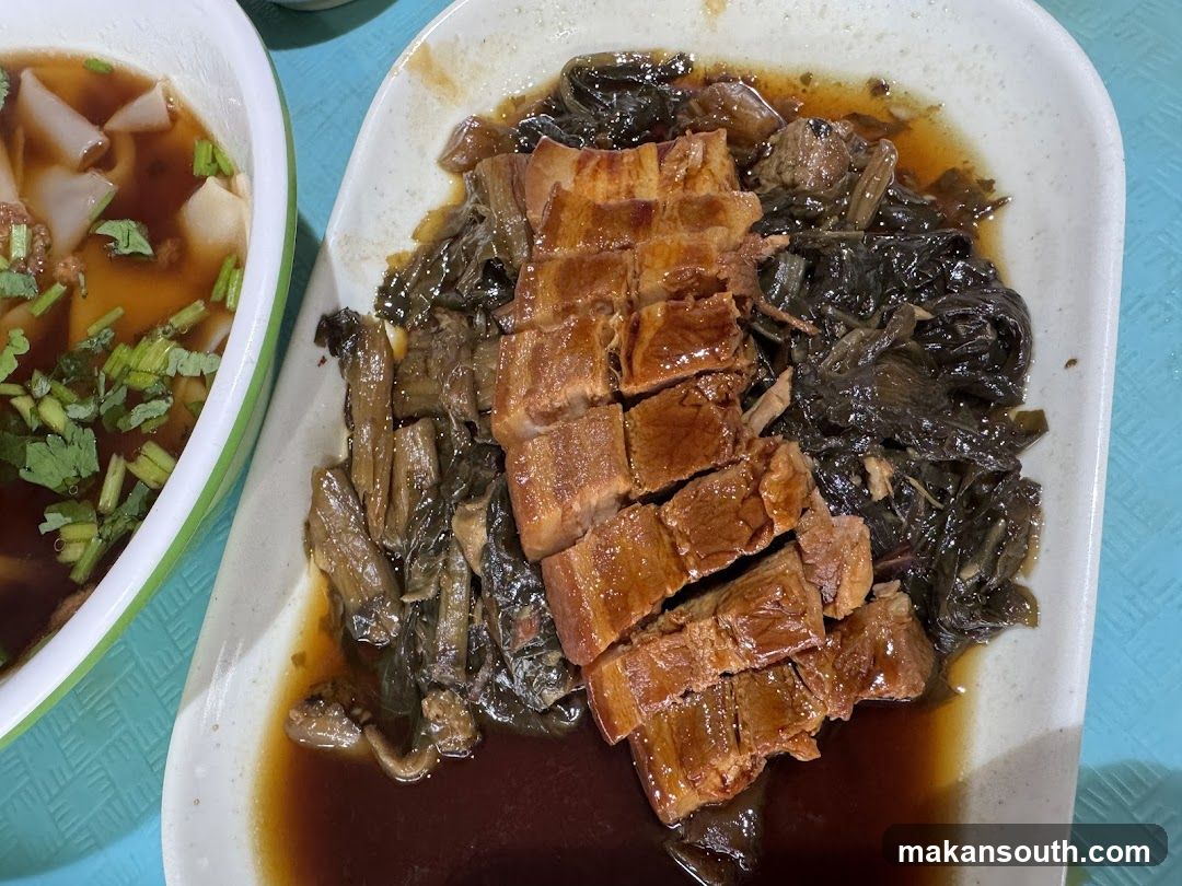 Sliced Meat with Preserved Vegetables and Soup