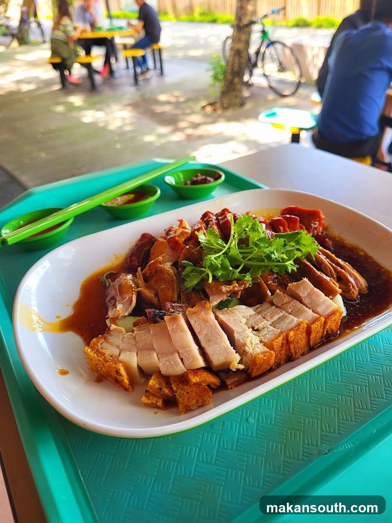 Roast Pork Plate at Outdoor Cafe