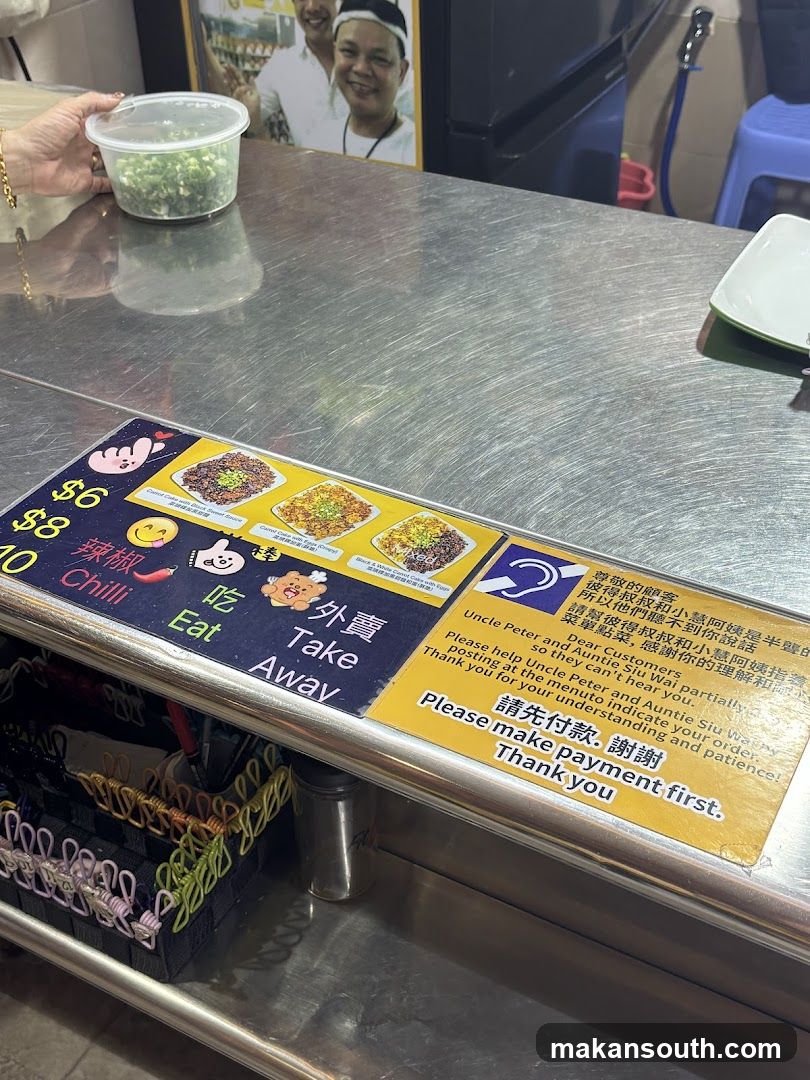 Food Stall Counter with Menu Sign