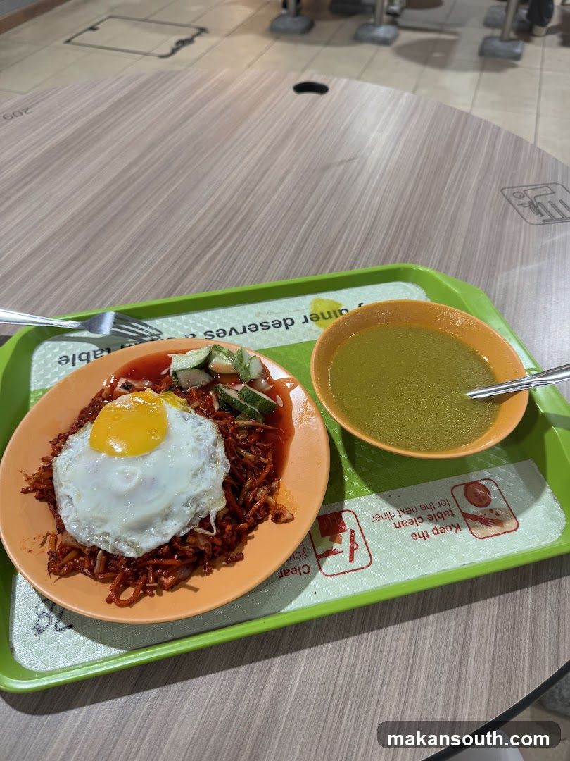 Nasi Lemak with Egg and Soup