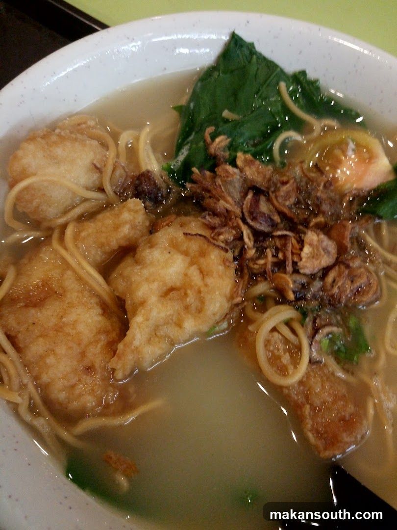Noodle Soup with Fried Dough and Toppings