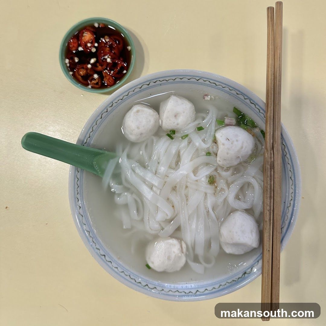 Fish Ball Noodle Bowl with Chili Sauce