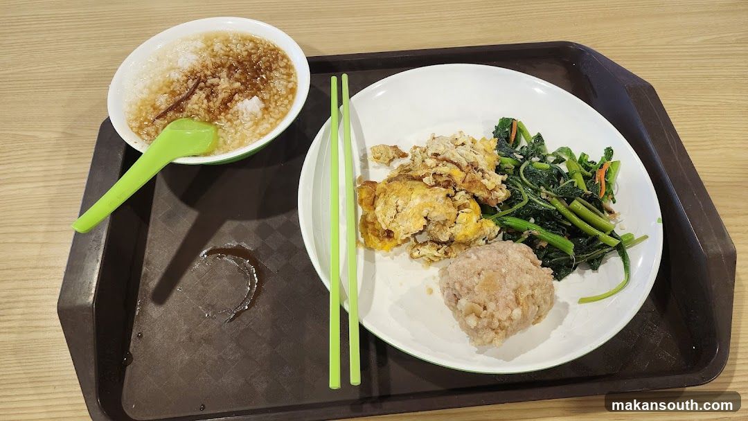 Tray Meal with Porridge and Side Dishes