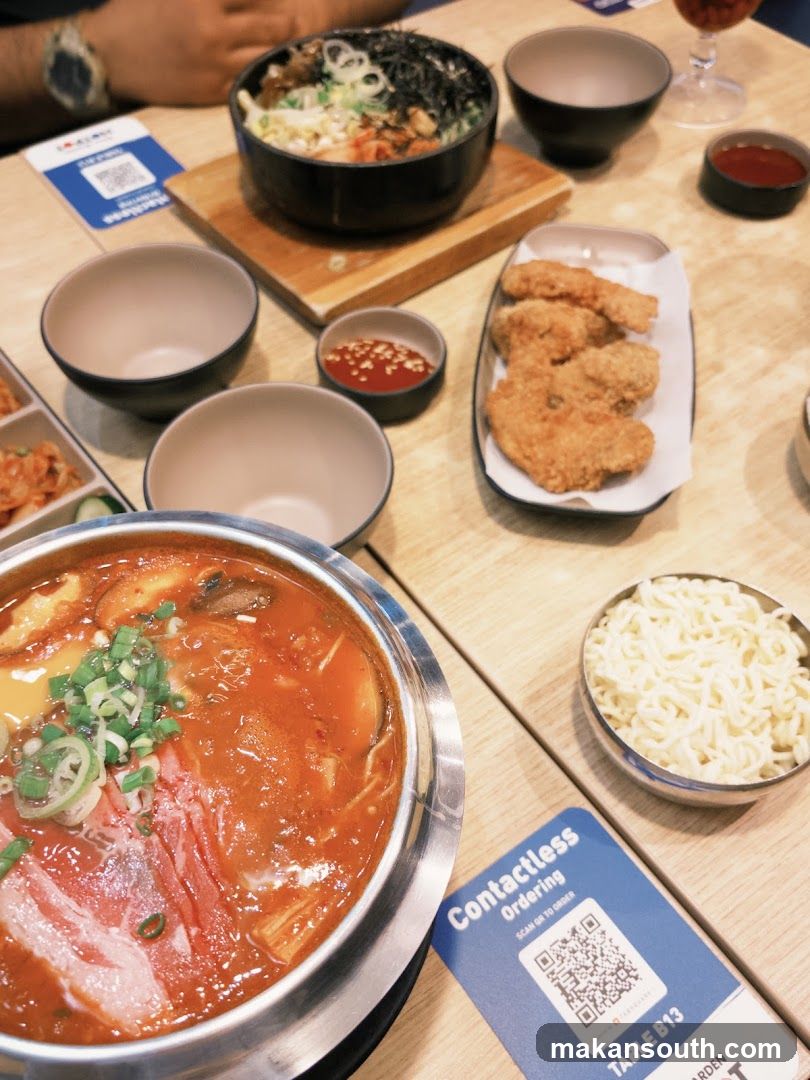 Korean-style meal spread