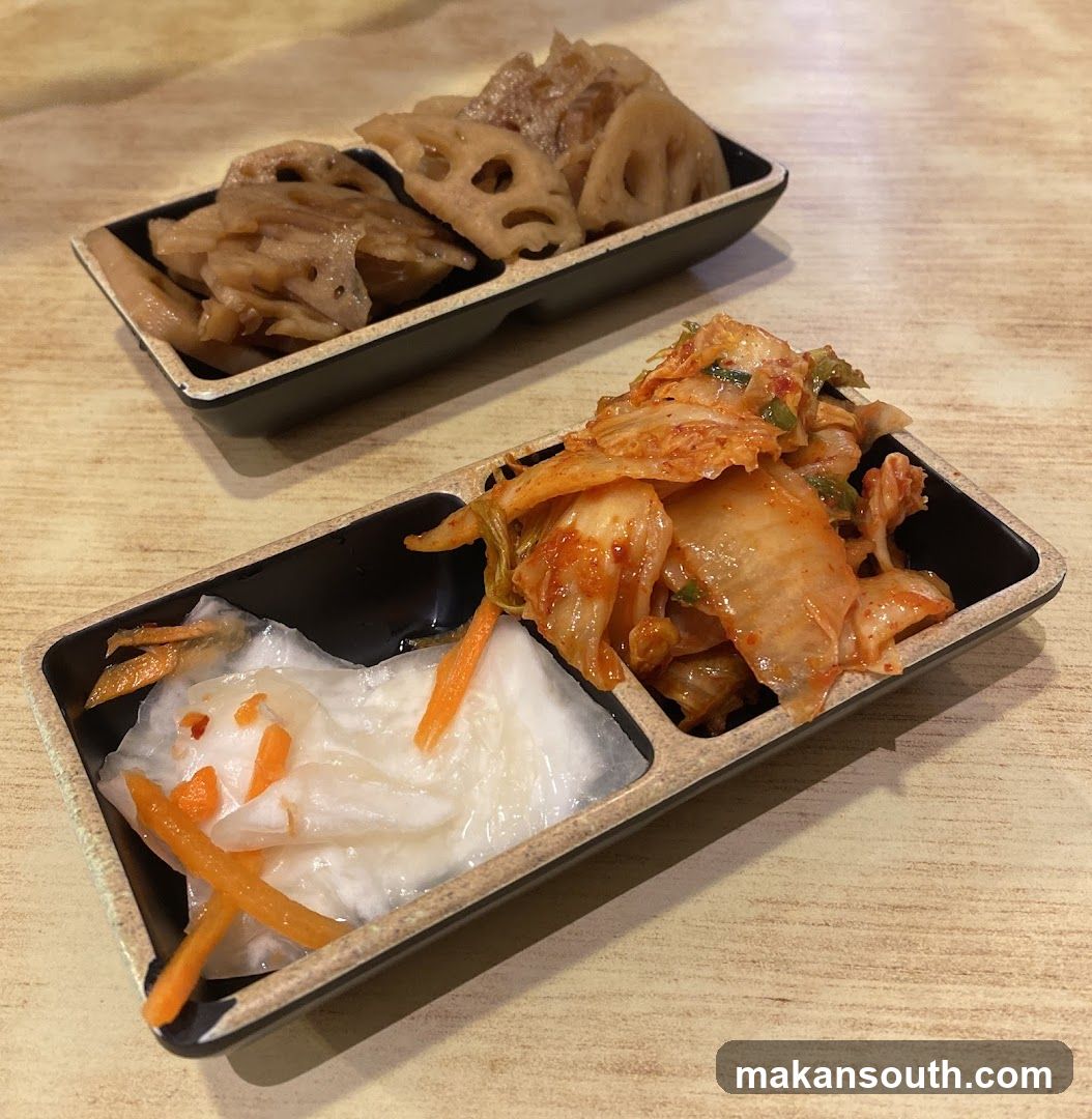 Side Dishes with Kimchi and Lotus Root