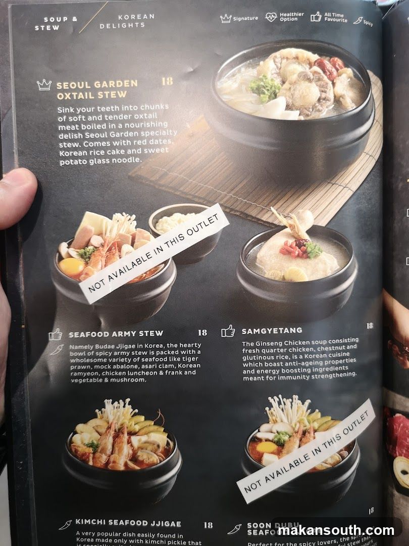 Korean Delights Menu Page