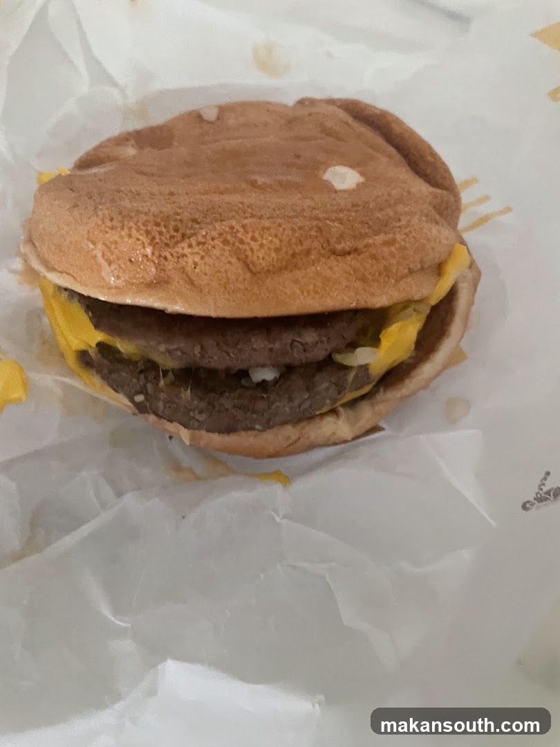Double Cheeseburger on Wrapping Paper