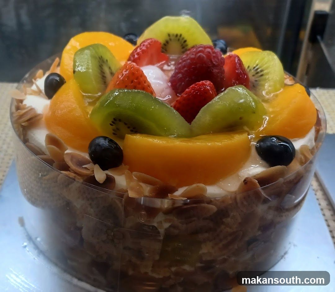 Fruit Cake with Cream and Nuts
