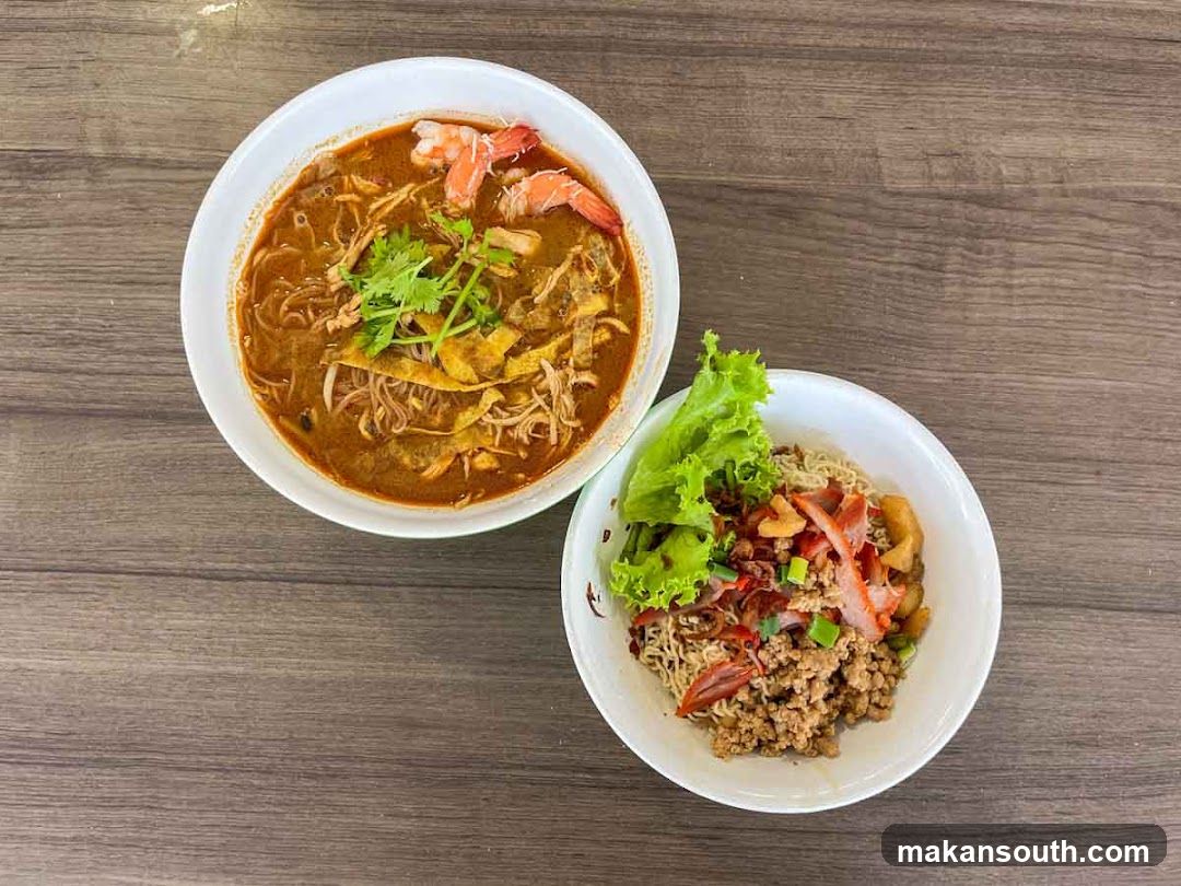 Noodle Bowls with Curry and Minced Meat