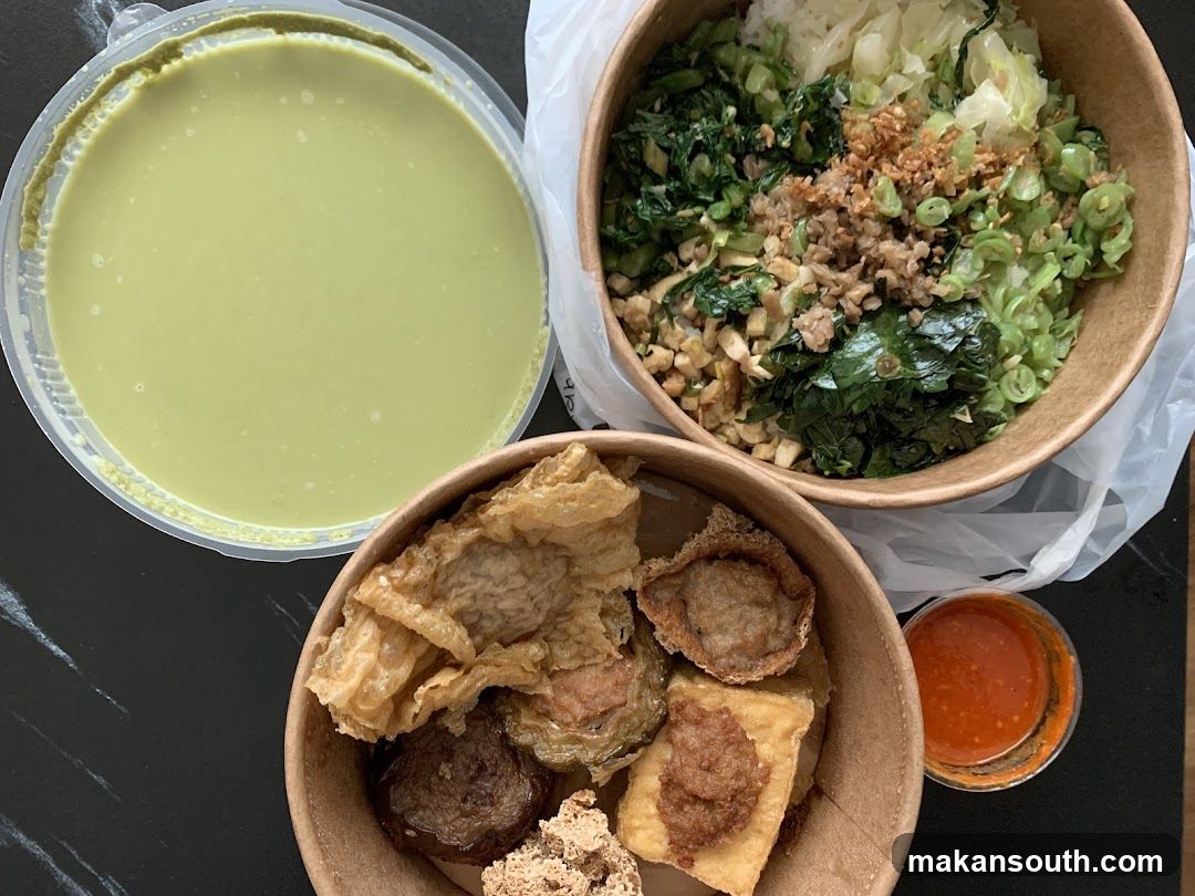 Food items on table