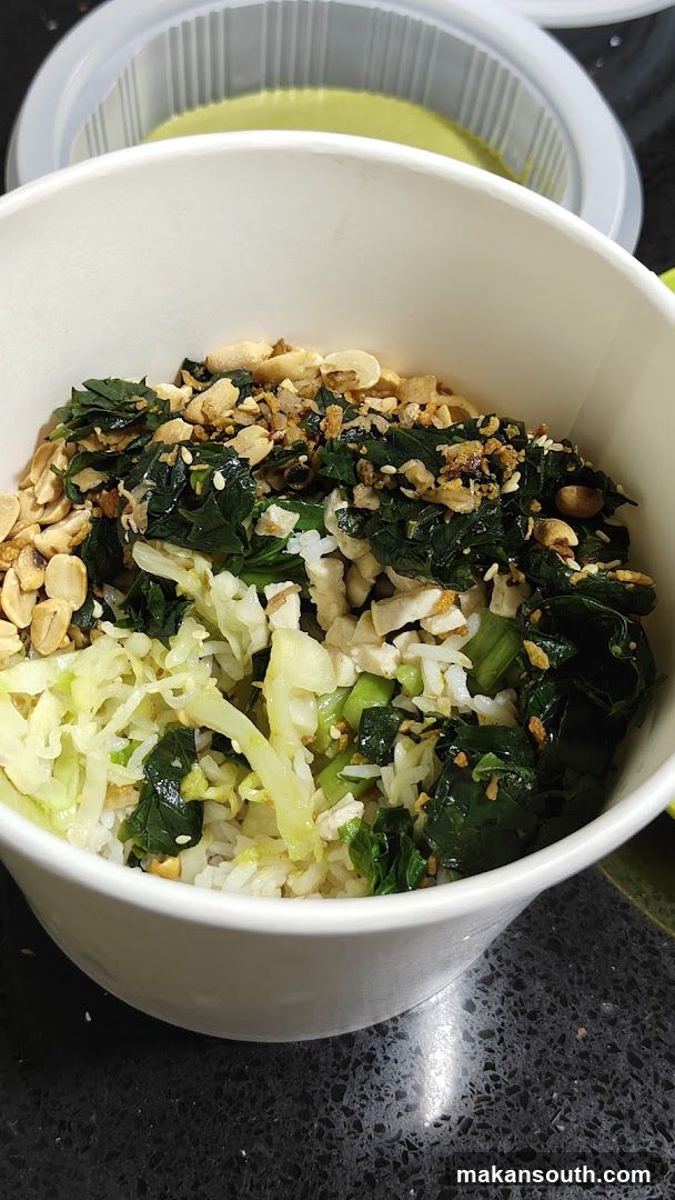 Bowl of Rice with Greens and Nuts