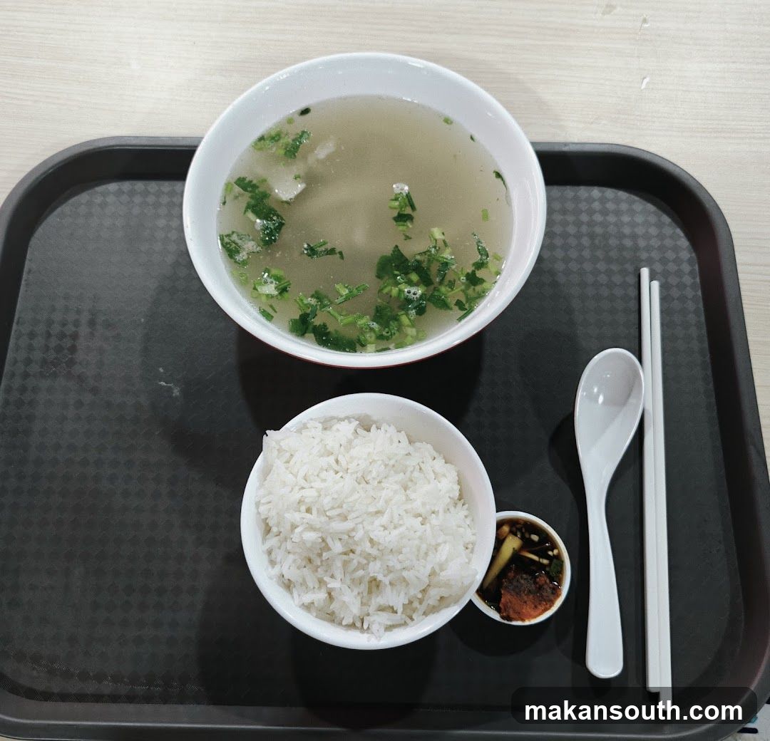 Meal Tray with Soup and Rice