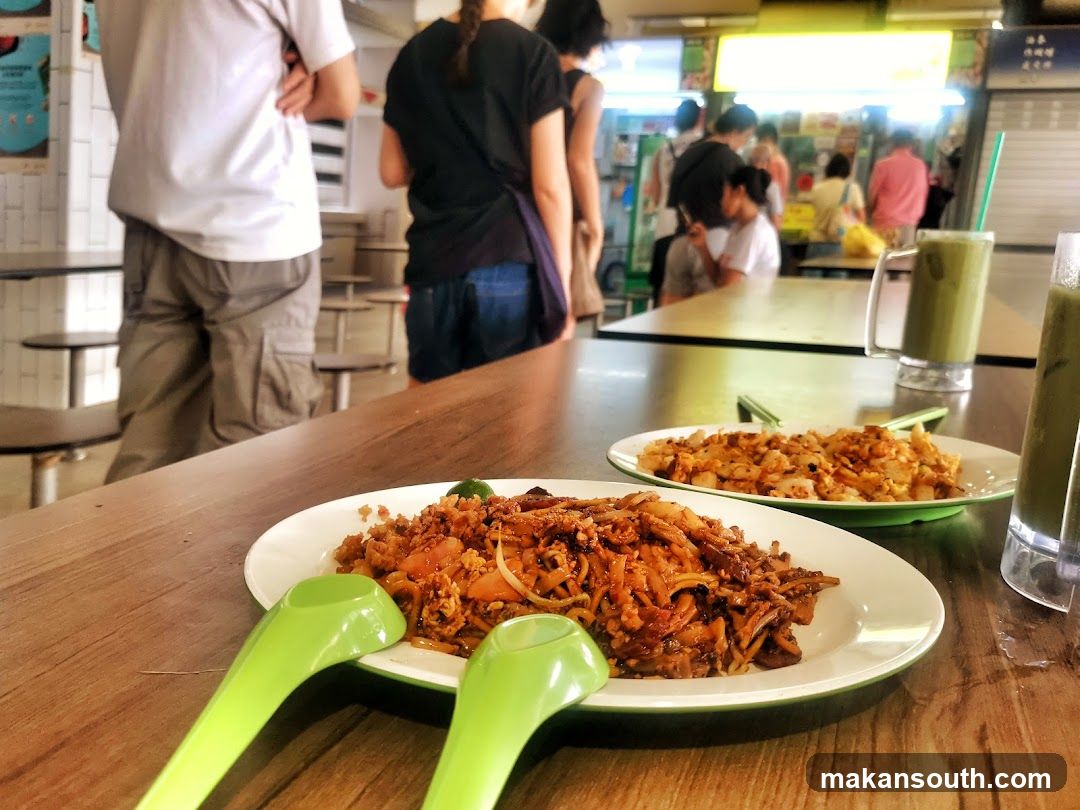 Food Court Interior with Meals on Table