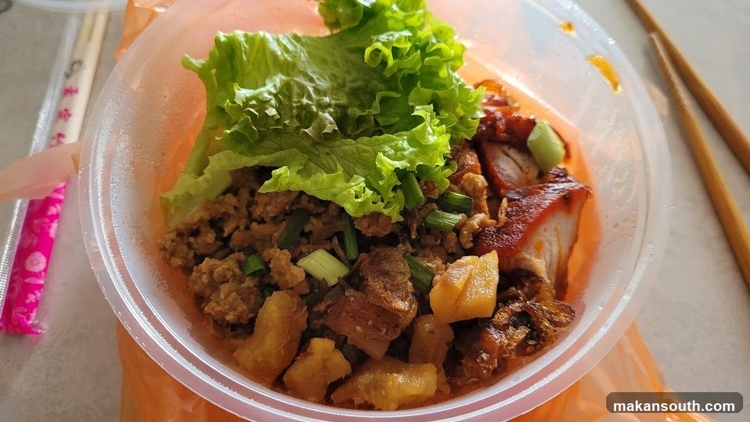 Takeout Bowl with Meat and Lettuce